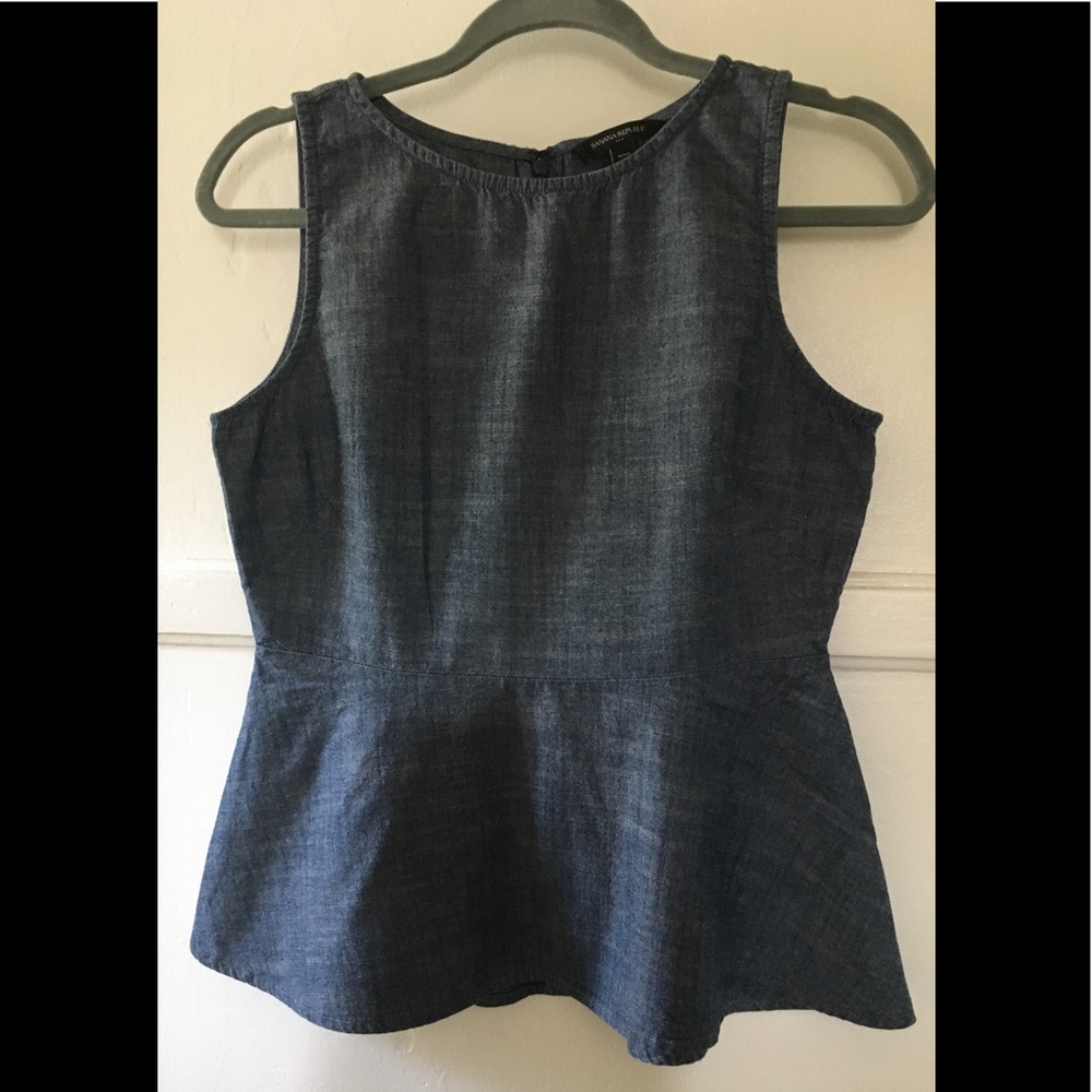 Banana Republic Chambray Peplum Top - Size 6P